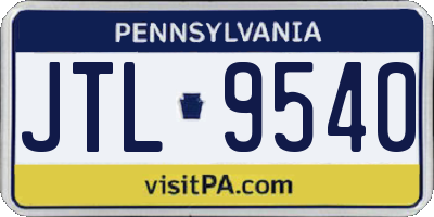 PA license plate JTL9540