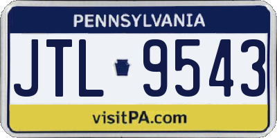 PA license plate JTL9543