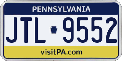 PA license plate JTL9552