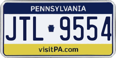 PA license plate JTL9554