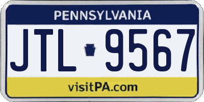PA license plate JTL9567