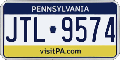 PA license plate JTL9574