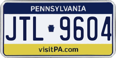 PA license plate JTL9604