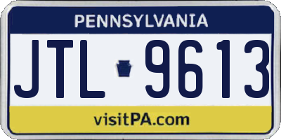 PA license plate JTL9613