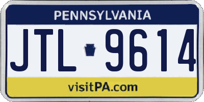 PA license plate JTL9614