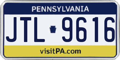 PA license plate JTL9616