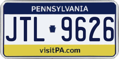 PA license plate JTL9626