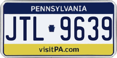 PA license plate JTL9639