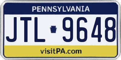PA license plate JTL9648