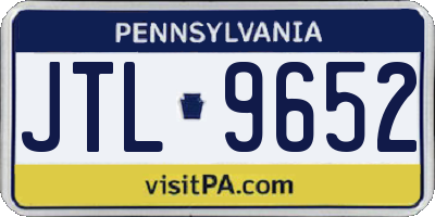 PA license plate JTL9652