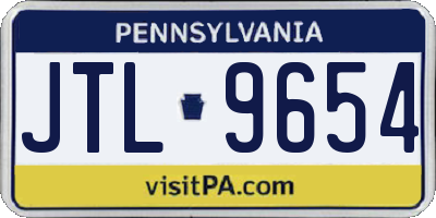 PA license plate JTL9654