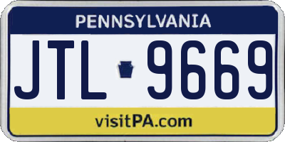 PA license plate JTL9669