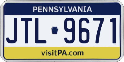 PA license plate JTL9671
