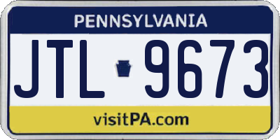 PA license plate JTL9673