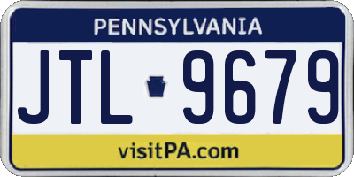 PA license plate JTL9679