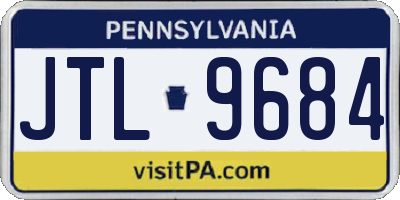 PA license plate JTL9684