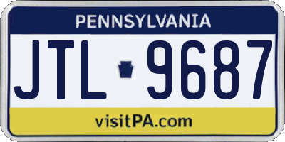 PA license plate JTL9687