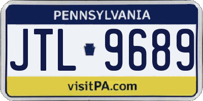 PA license plate JTL9689