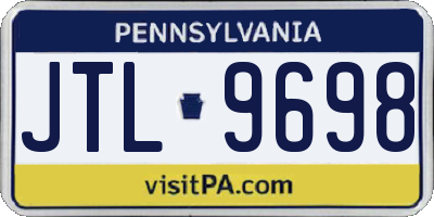 PA license plate JTL9698