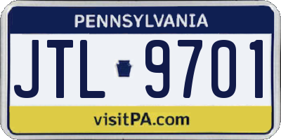 PA license plate JTL9701