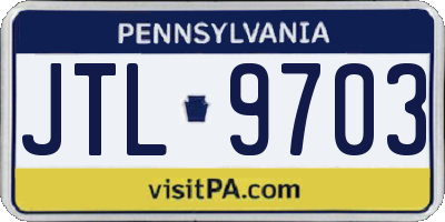PA license plate JTL9703
