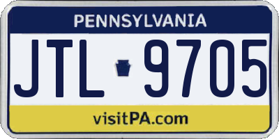 PA license plate JTL9705