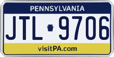 PA license plate JTL9706