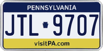 PA license plate JTL9707