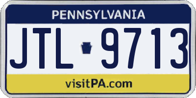 PA license plate JTL9713