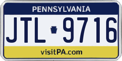 PA license plate JTL9716