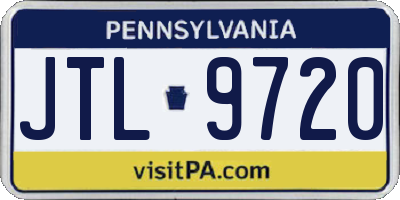 PA license plate JTL9720