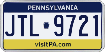 PA license plate JTL9721