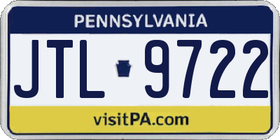 PA license plate JTL9722