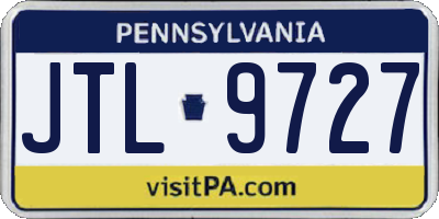 PA license plate JTL9727