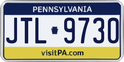PA license plate JTL9730