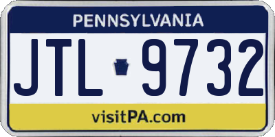 PA license plate JTL9732