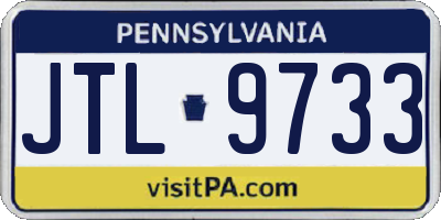 PA license plate JTL9733