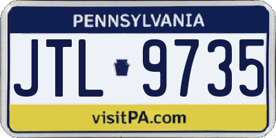 PA license plate JTL9735