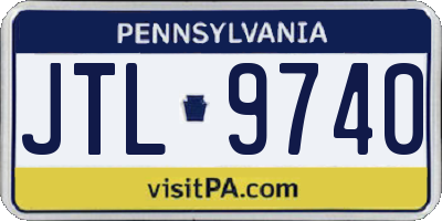 PA license plate JTL9740