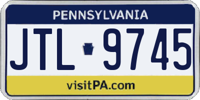 PA license plate JTL9745
