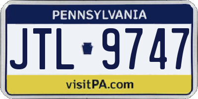 PA license plate JTL9747
