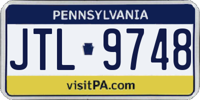 PA license plate JTL9748
