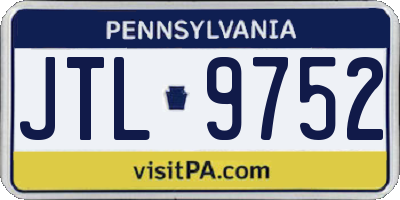 PA license plate JTL9752
