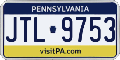 PA license plate JTL9753