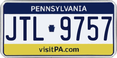 PA license plate JTL9757