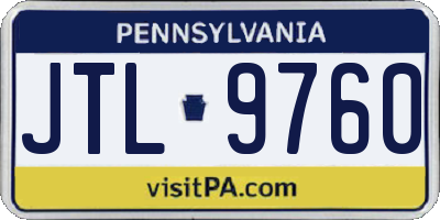 PA license plate JTL9760