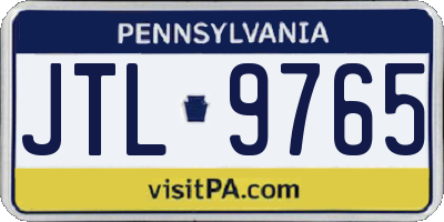 PA license plate JTL9765