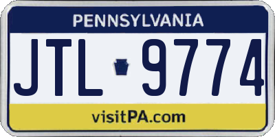 PA license plate JTL9774