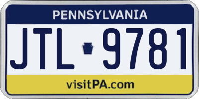 PA license plate JTL9781