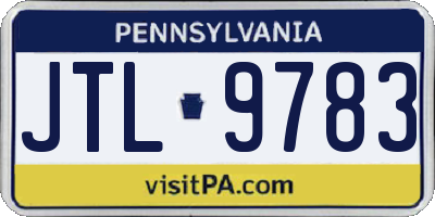 PA license plate JTL9783